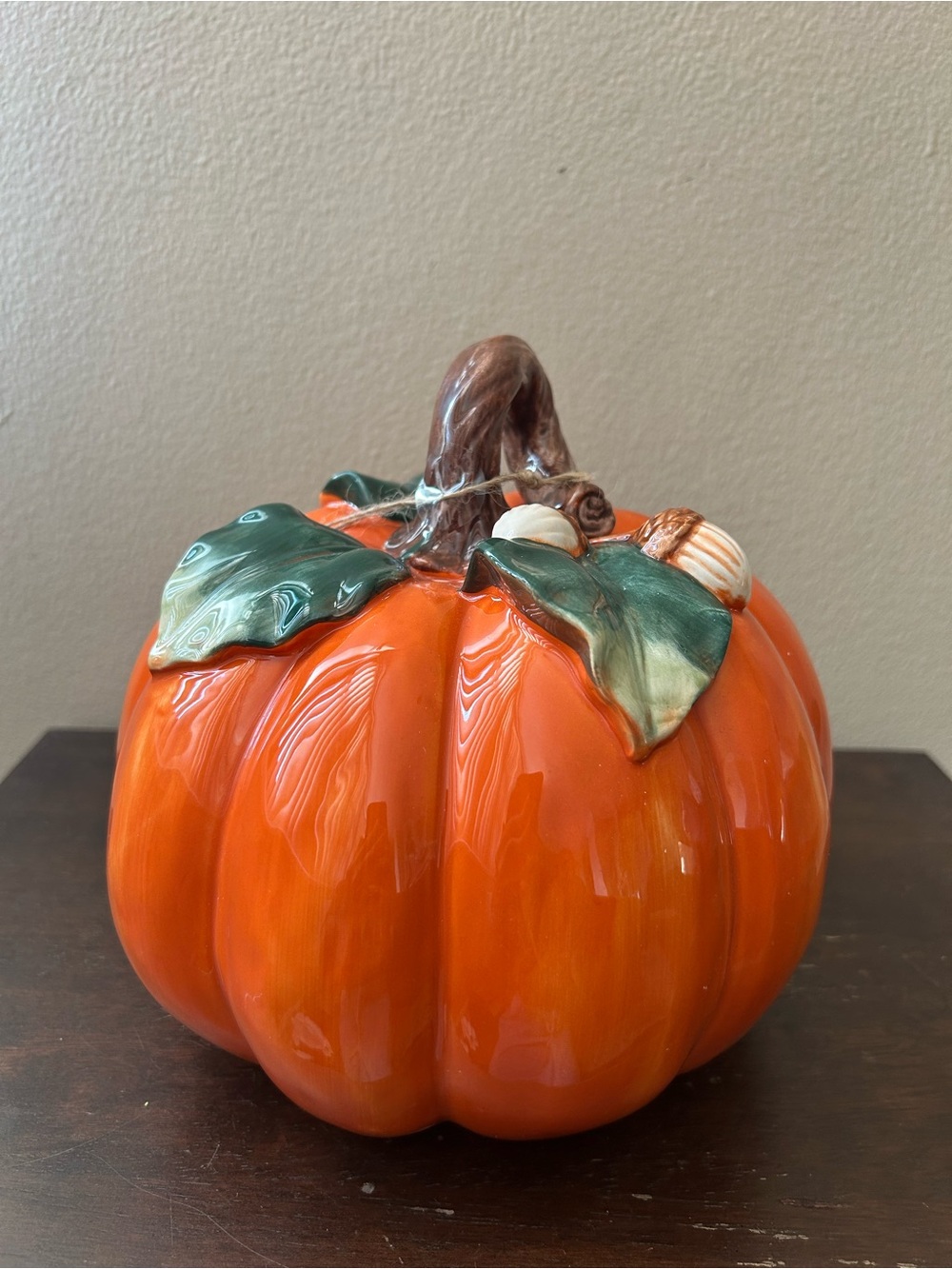 Fitz & Floyd Ceramic Pumpkin Orange Acorn New Thanksgiving Decor